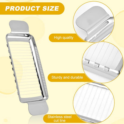 Butter & Cheese Slicer Cutter, Multipurpose Stainless Steel Wire Slicer Handheld Butter Cutter with Clip Kitchen Food Tool for Block Cheese, Eggs, Fruit, Cakes, Bread, Sandwiches