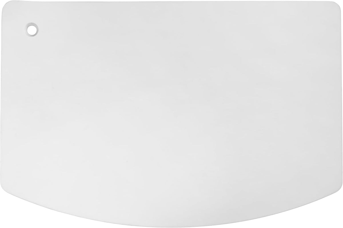 Plastic Bowl and Dough Scraper, 3.75 x 5.75 Inch White Polyethylene Bench Scraper, Bakery Grade Dough Cutter, Bowl Scraper, Pastry Prep Tool