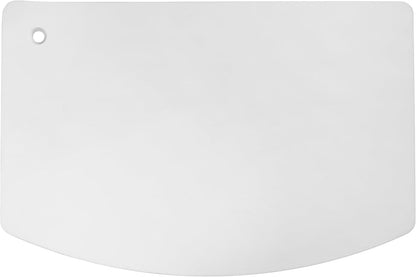 Plastic Bowl and Dough Scraper, 3.75 x 5.75 Inch White Polyethylene Bench Scraper, Bakery Grade Dough Cutter, Bowl Scraper, Pastry Prep Tool