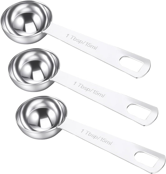 3Pcs Measuring Spoon, Tablespoon Measurings Spoon, Coffee Scoop Spoons Coffees Scoop For Ground Coffees, Long Handle Measuring Spoons For Cooking Baking Coffee Sugar