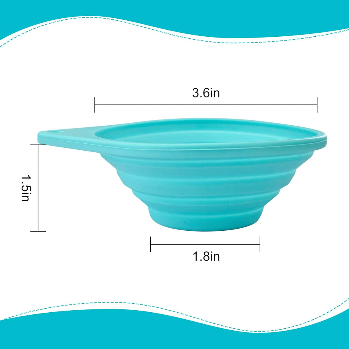 Collapsible Silicone Funnel Strainer, 4” Ultra Fine 40-Mesh Stainless Steel Filter for Coffee, Tea, Wine, Cocktails – BPA-Free Foldable Kitchen Sieve for Camping & RV (Blue)