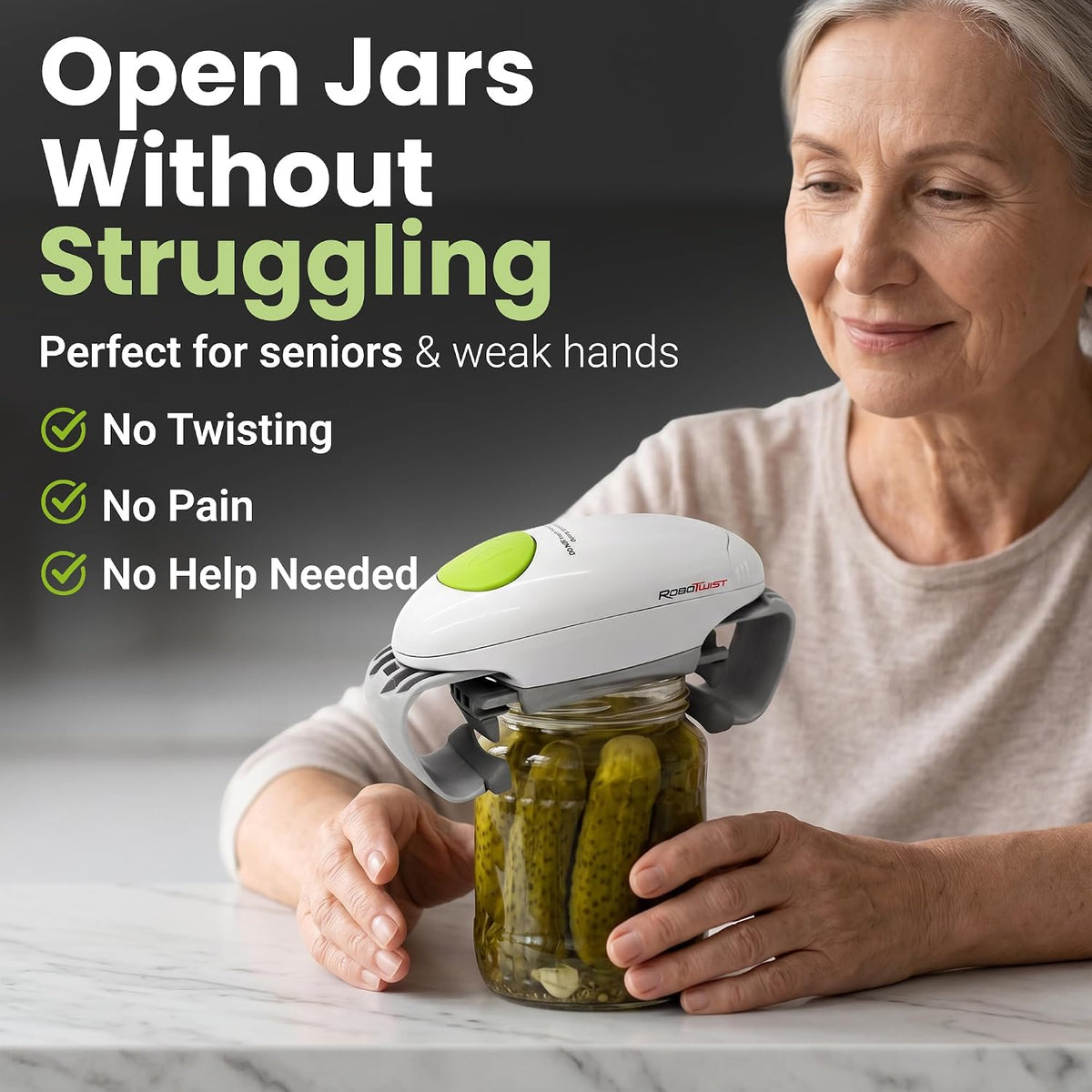 Robotwist Automatic Jar Opener Deluxe Model with Improved Torque