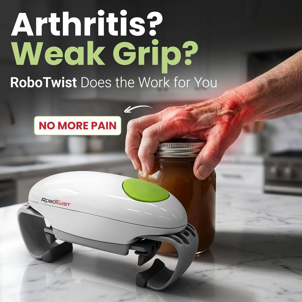 Robotwist Automatic Jar Opener Deluxe Model with Improved Torque