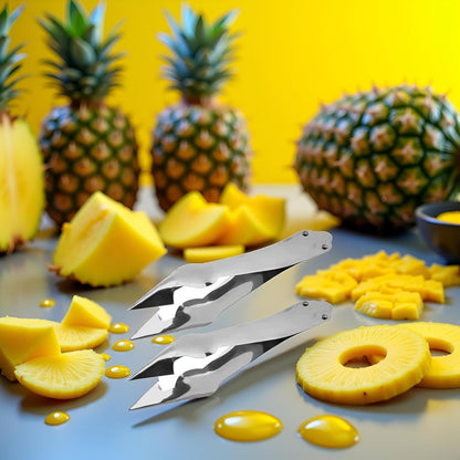 2Pcs Pineapple Tweezers Sturdy Multipurpose Dishwasher Safe Pineapple Eye Clip Stainless Steel Pineapple V Shape Pineapple Eye Cutter for Home Kitchen Fruit Store Supermarket