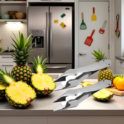 2Pcs Pineapple Tweezers Sturdy Multipurpose Dishwasher Safe Pineapple Eye Clip Stainless Steel Pineapple V Shape Pineapple Eye Cutter for Home Kitchen Fruit Store Supermarket