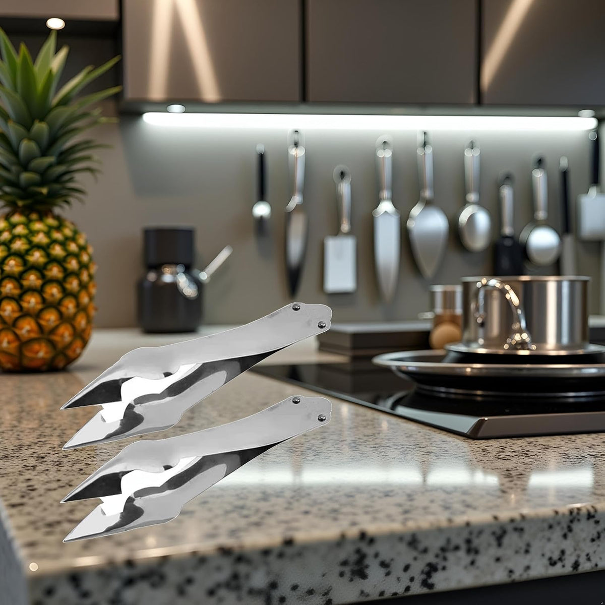 2Pcs Pineapple Tweezers Sturdy Multipurpose Dishwasher Safe Pineapple Eye Clip Stainless Steel Pineapple V Shape Pineapple Eye Cutter for Home Kitchen Fruit Store Supermarket