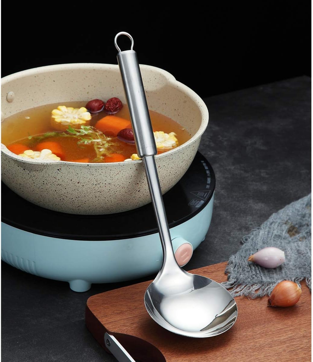 Stainless Steel Ladle, Soup Ladle, Cooking Ladle, Kitchen Ladle, Metal Soup Spoon For Cooking Non-Stick And Heat Resistant, Dishwasher Safe, Easy to Clean