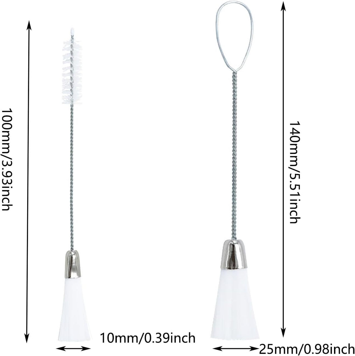 4PCS Pastry Tip Cleaner Brushes Double Ended Nylon Bristle Brushes Cake Decorating Nozzle Cleaners For Piping Bags Frosting Dispensers 100mm 140mm White