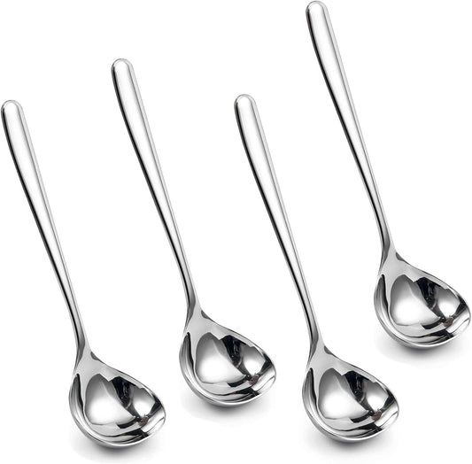 8-Inch Gravy Ladle SUS304 Stainless Steel Serving Ladle, Set of 4