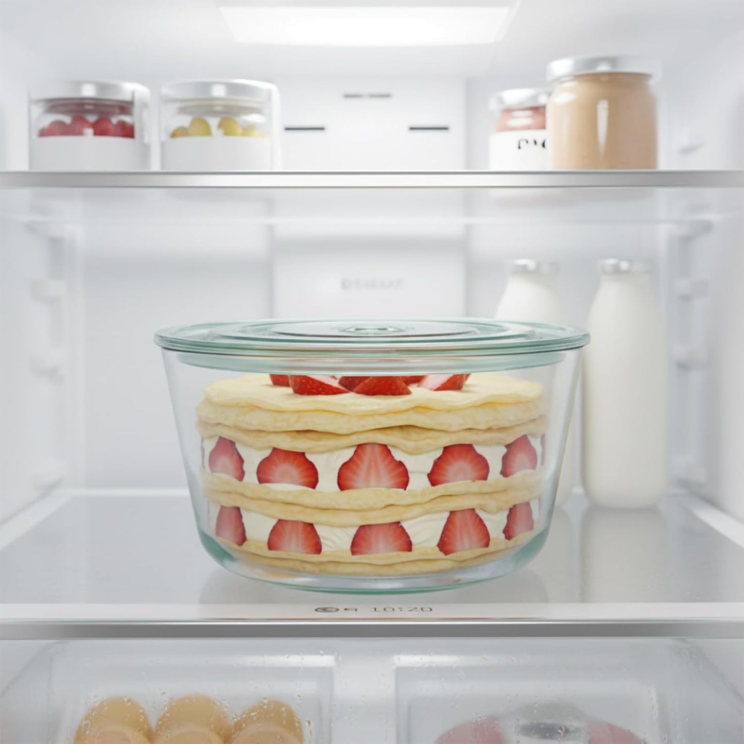 101 oz Large Trifle Bowl with Plastic Lid, Airtight Clear Thickened Glass Salad Bowl, Trifle Dish for Cakes Popcorn Fruit Dessert Baking, Food Storage Container for Parties Weddings Holiday, Round