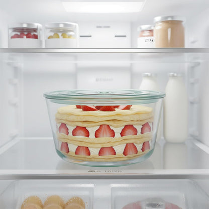 101 oz Large Trifle Bowl with Plastic Lid, Airtight Clear Thickened Glass Salad Bowl, Trifle Dish for Cakes Popcorn Fruit Dessert Baking, Food Storage Container for Parties Weddings Holiday, Round