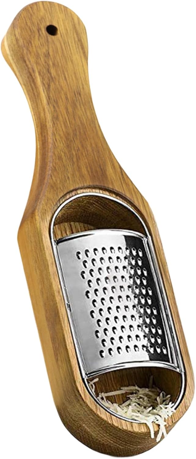 Wooden Cheese Grater With Container,Stainless Steel Cheese Shredder