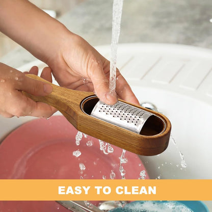Wooden Cheese Grater With Container,Stainless Steel Cheese Shredder