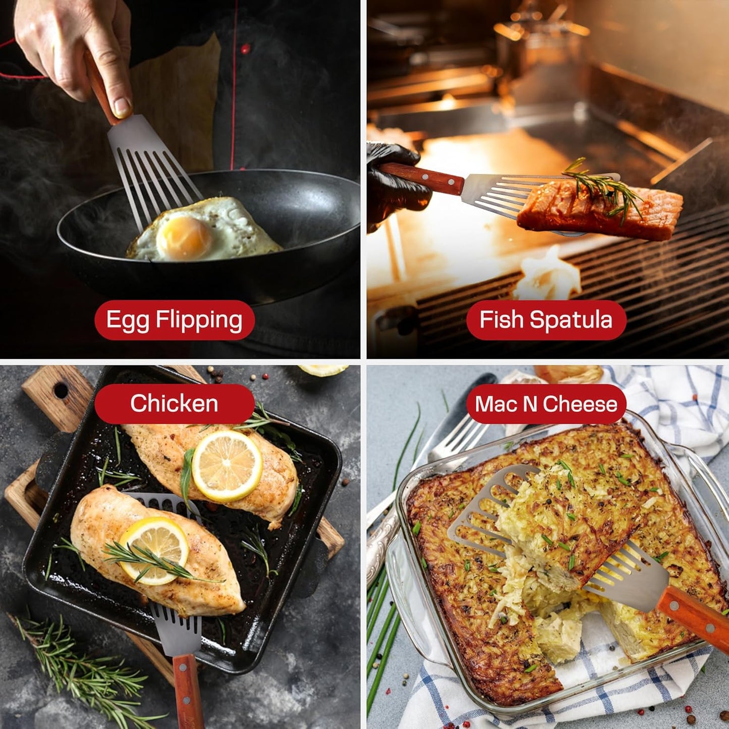 Fish Spatula, Slotted Stainless Steel Fish Turner | 6.5" Blade • Ergonomic Walnut Wood Handle • Ideal for Fish, Seafood & Everyday Cooking • Home & Professional Use