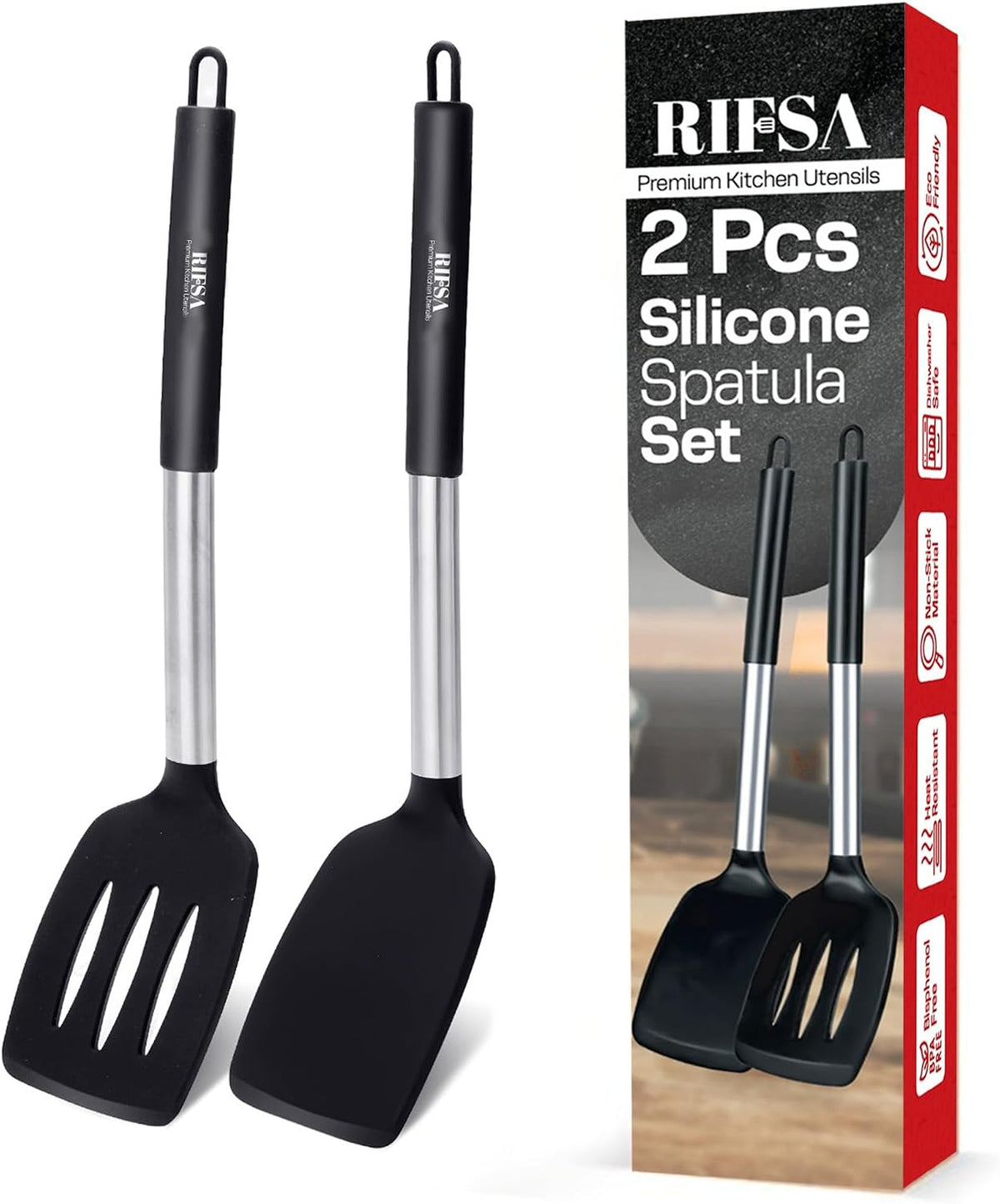Fish Spatula, Slotted Stainless Steel Fish Turner | 6.5" Blade • Ergonomic Walnut Wood Handle • Ideal for Fish, Seafood & Everyday Cooking • Home & Professional Use