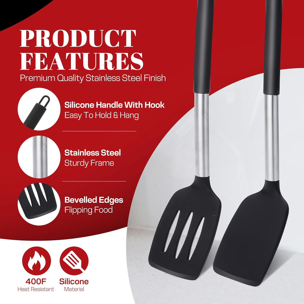 Fish Spatula, Slotted Stainless Steel Fish Turner | 6.5" Blade • Ergonomic Walnut Wood Handle • Ideal for Fish, Seafood & Everyday Cooking • Home & Professional Use