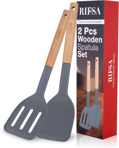 Fish Spatula, Slotted Stainless Steel Fish Turner | 6.5" Blade • Ergonomic Walnut Wood Handle • Ideal for Fish, Seafood & Everyday Cooking • Home & Professional Use