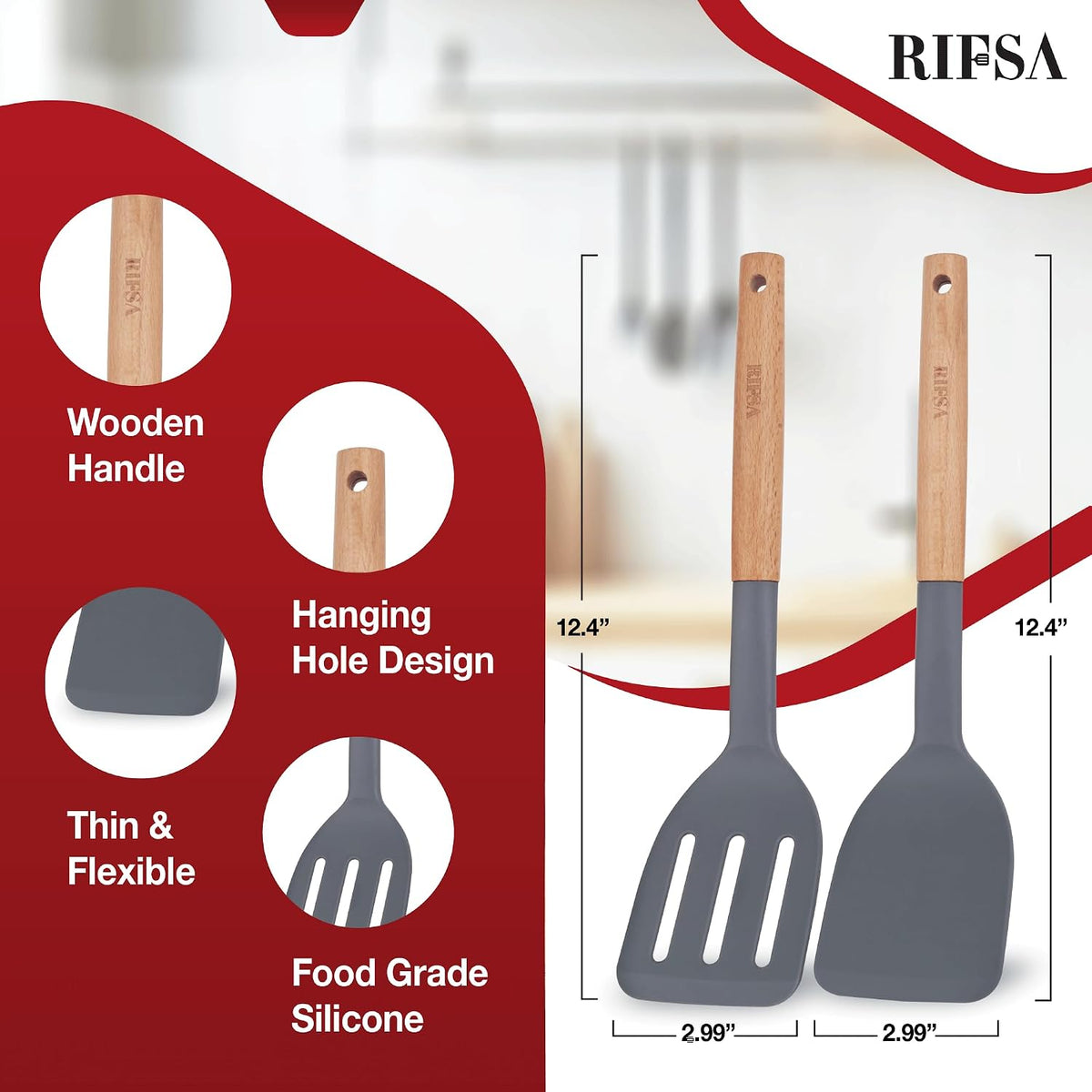 Fish Spatula, Slotted Stainless Steel Fish Turner | 6.5" Blade • Ergonomic Walnut Wood Handle • Ideal for Fish, Seafood & Everyday Cooking • Home & Professional Use
