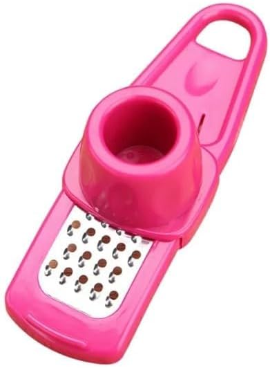 Multipurpose Garlic Mincer and Garlic Crusher - Easy Squeeze Clean Garlic Press, Dishwasher Safe Sturdy Tool Compact and Portable Design for Extracts More Paste Per Clove - Pink