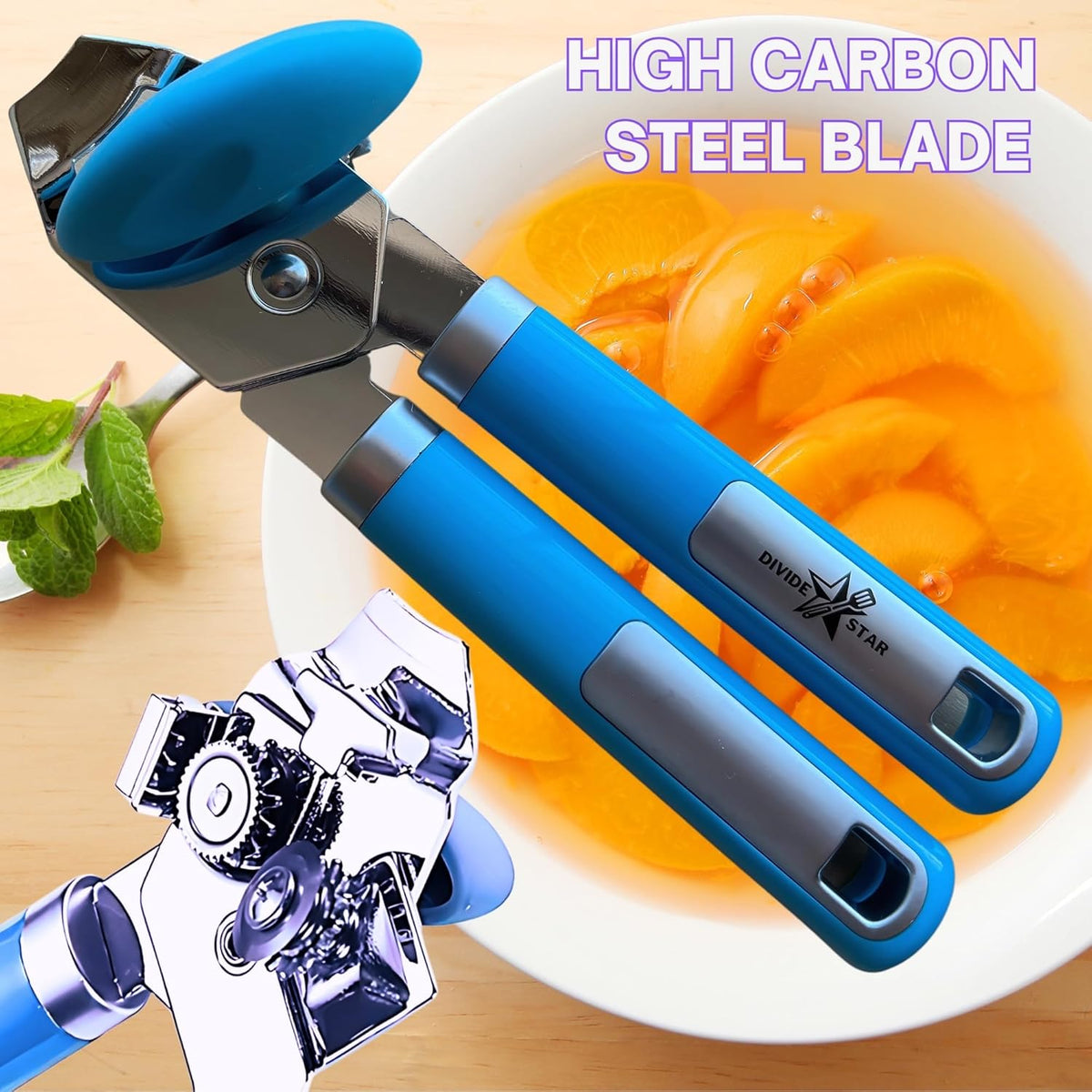 Manual Can Opener for Seniors, Blue