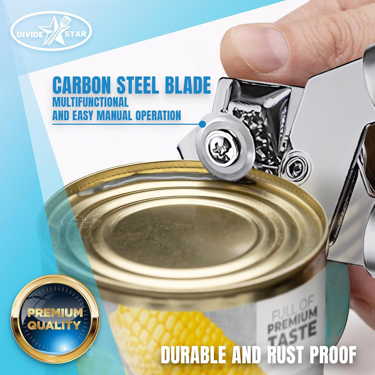 Manual Can Opener for Seniors, Blue