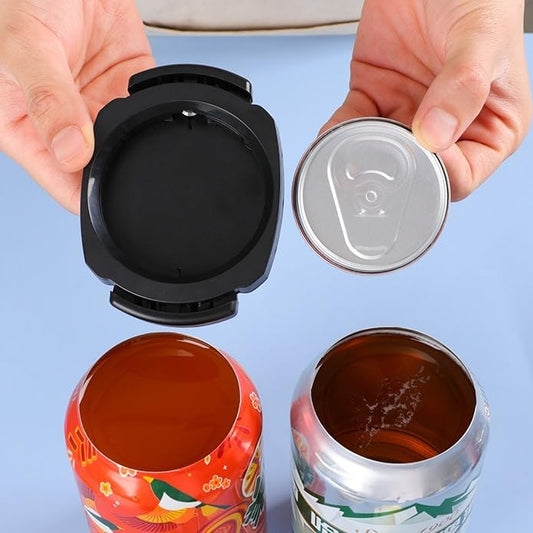 Can Top Cutter Remover with 1 Plastic Safety Sleeve Bottle Opener – Safe Top Lid Opener for Beer Soda Cans, DIY Plant Pot Storage Container