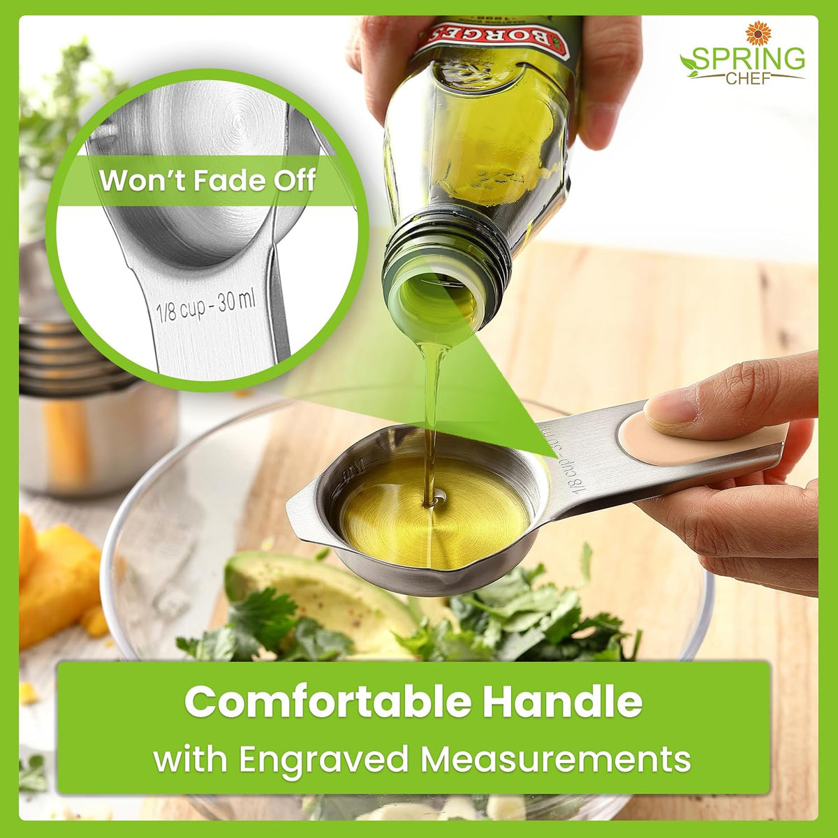 Magnetic Measuring Cups & Spoons Set of 15, Patented, Black | Stackable Stainless Steel Measuring Cups & Heavy Duty Metal Measuring Spoons with Levelers for Dry & Liquid Ingredients