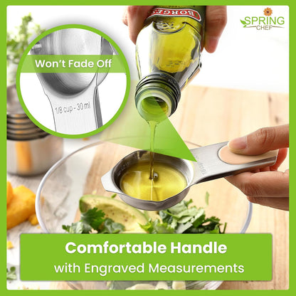 Magnetic Measuring Cups & Spoons Set of 15, Patented, Black | Stackable Stainless Steel Measuring Cups & Heavy Duty Metal Measuring Spoons with Levelers for Dry & Liquid Ingredients