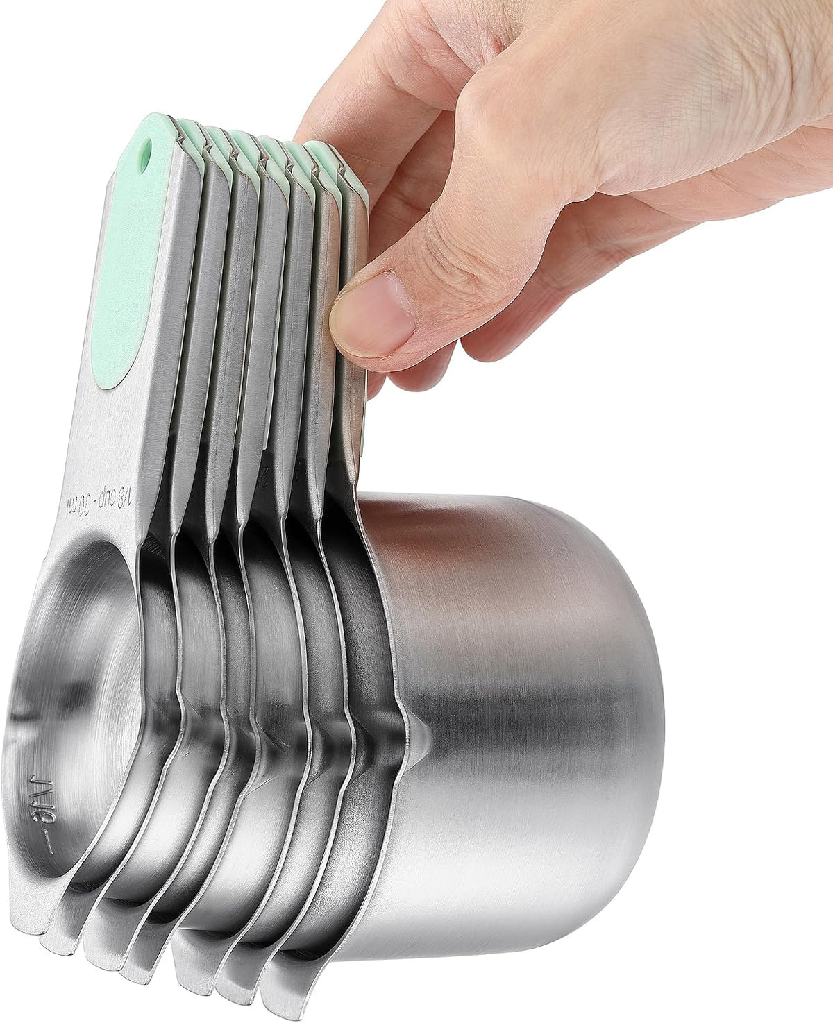 Magnetic Measuring Cups & Spoons Set of 15, Patented, Black | Stackable Stainless Steel Measuring Cups & Heavy Duty Metal Measuring Spoons with Levelers for Dry & Liquid Ingredients