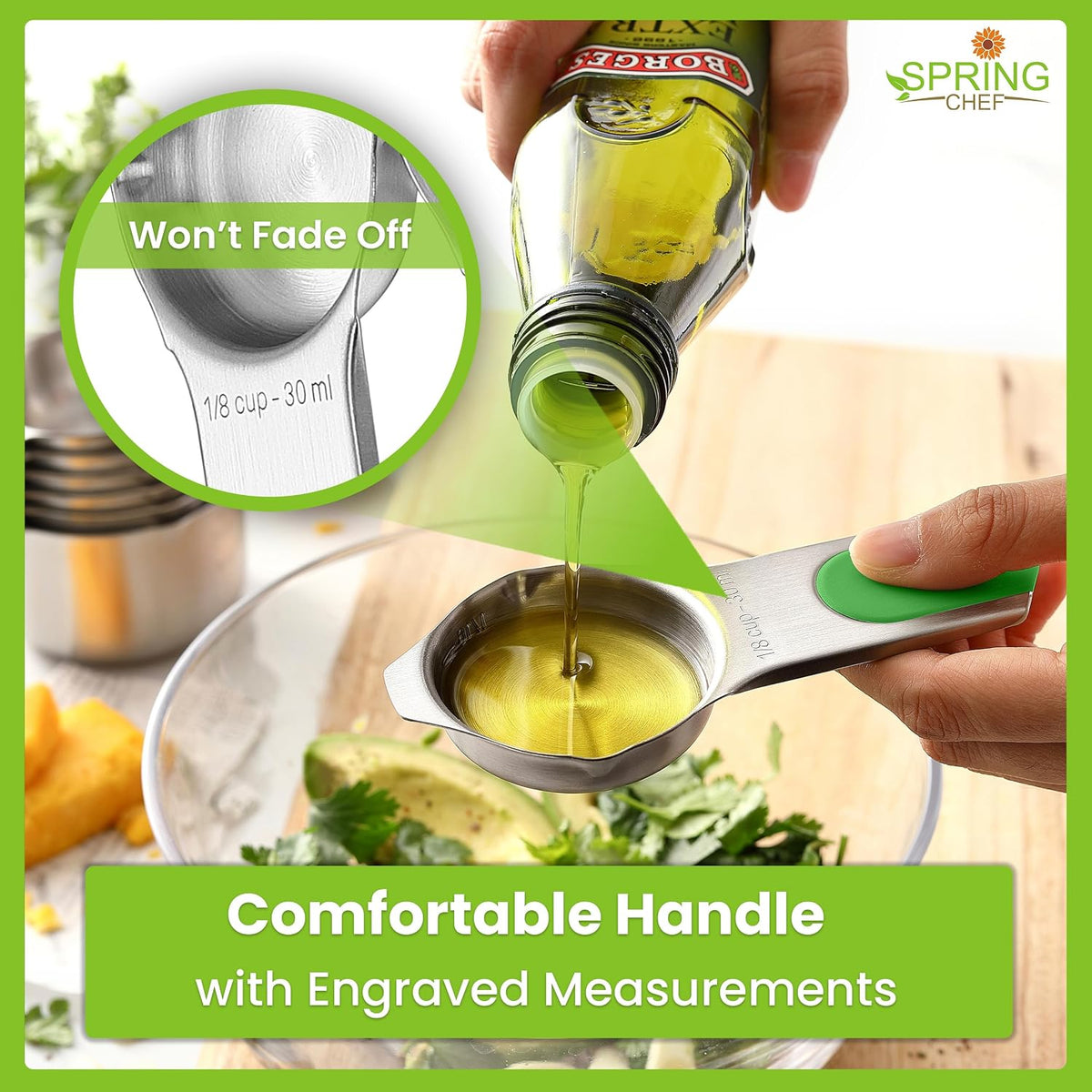 Magnetic Measuring Cups & Spoons Set of 15, Patented, Black | Stackable Stainless Steel Measuring Cups & Heavy Duty Metal Measuring Spoons with Levelers for Dry & Liquid Ingredients