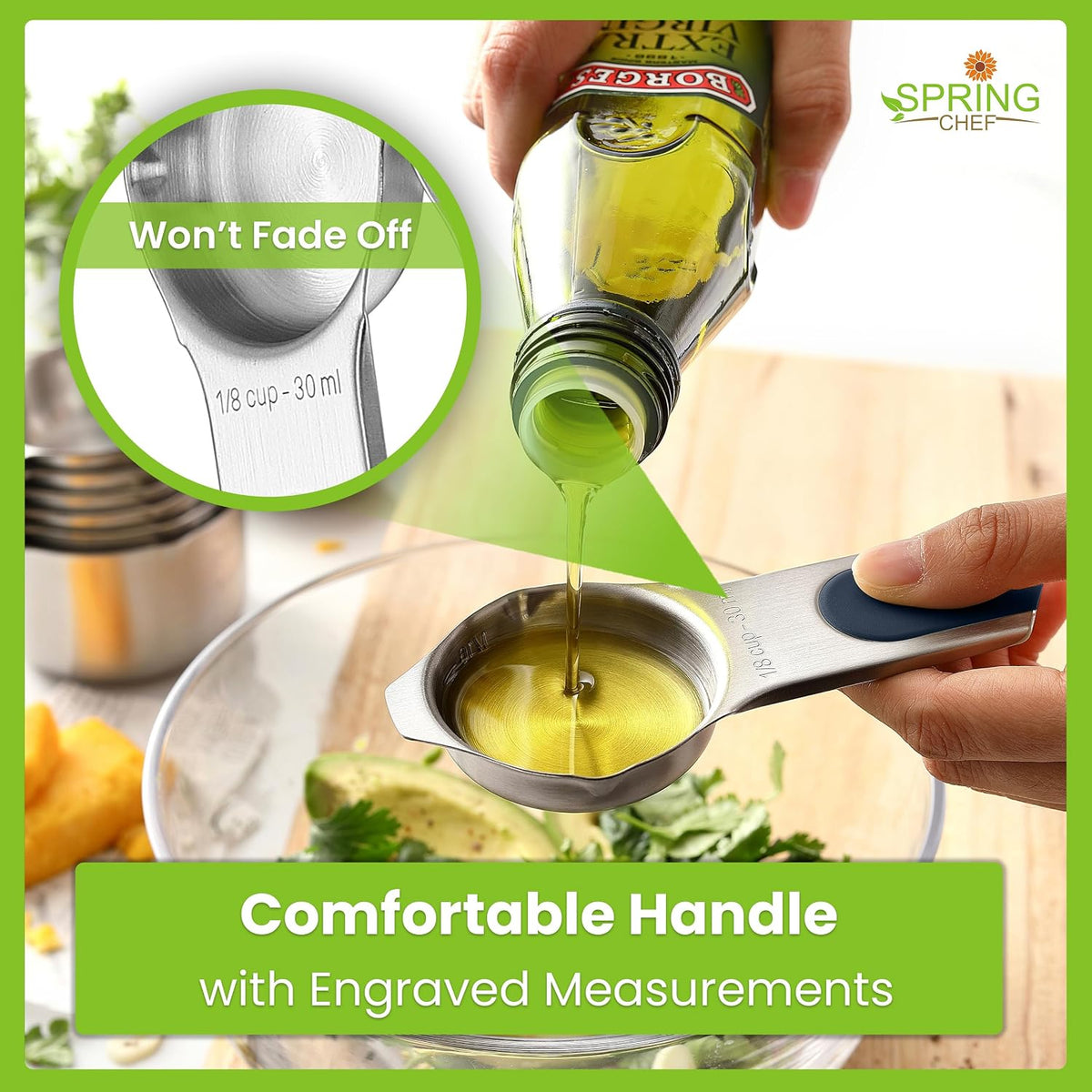Magnetic Measuring Cups & Spoons Set of 15, Patented, Black | Stackable Stainless Steel Measuring Cups & Heavy Duty Metal Measuring Spoons with Levelers for Dry & Liquid Ingredients