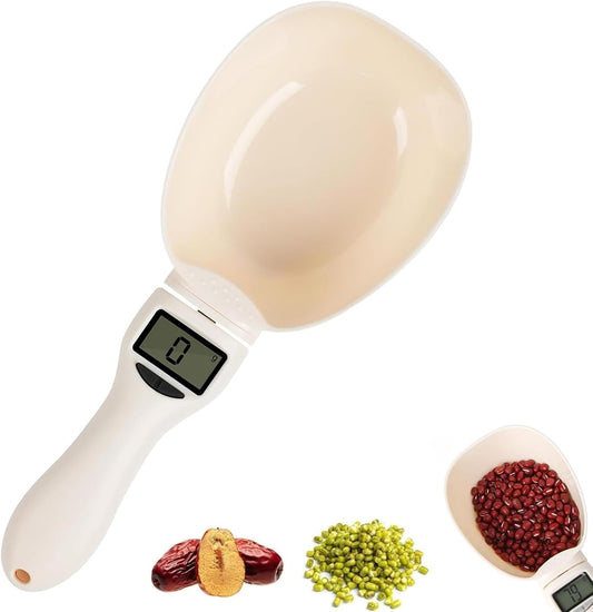 Digital Measuring Spoon Scale, Electronic Kitchen Measuring Spoon Scale for Cooking Baking, Grams and Ounces, Smart Adjustable Measure Cup with LCD Screen for Home Cooks Bakers Pet Owners
