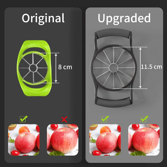 Apple Slicer, [Upgraded] 12-Slice Apple Slicer and Corer, Heavy Duty Stainless Steel Apple Cutter, Divider, Wedger with Ultra-Sharp Blade & Ergonomic Grip Handle for Pears and More