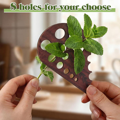 2 Pcs Wooden Leaf-shaped Vegetable Separator, Pottery Herb Stripper Tool Supplies, Kitchen Gadgets, Herb Stripper Gifts, Mom Cooking Gift for Kitchen, Stocking Stuffer, Chef Cooking Gifts