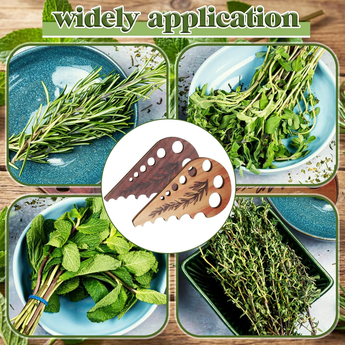 2 Pcs Wooden Leaf-shaped Vegetable Separator, Pottery Herb Stripper Tool Supplies, Kitchen Gadgets, Herb Stripper Gifts, Mom Cooking Gift for Kitchen, Stocking Stuffer, Chef Cooking Gifts