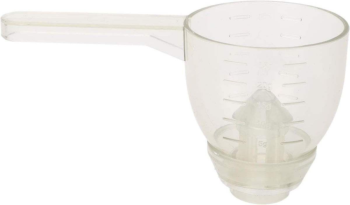 Powder Measuring Scoop, ABS Multifunctional Spoon with Funnel and Scale, Suitable for Supplements, Spill Proof Powder, Measure for Portion Control and Easy Cleaning (White)