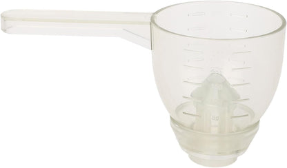 Powder Measuring Scoop, ABS Multifunctional Spoon with Funnel and Scale, Suitable for Supplements, Spill Proof Powder, Measure for Portion Control and Easy Cleaning (White)