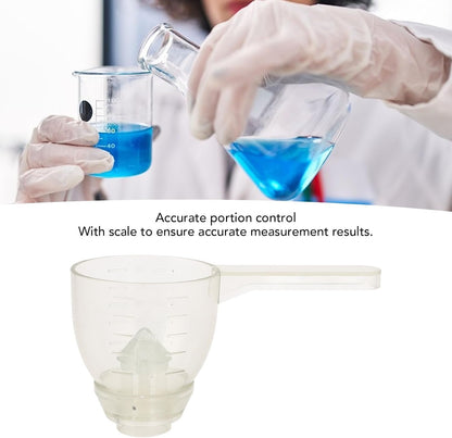 Powder Measuring Scoop, ABS Multifunctional Spoon with Funnel and Scale, Suitable for Supplements, Spill Proof Powder, Measure for Portion Control and Easy Cleaning (White)