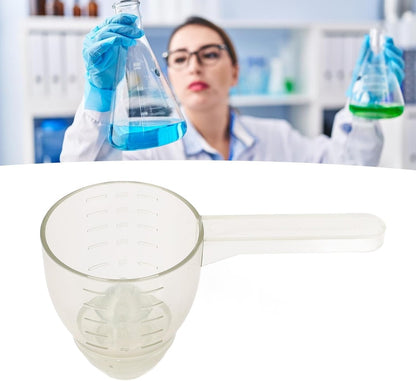 Powder Measuring Scoop, ABS Multifunctional Spoon with Funnel and Scale, Suitable for Supplements, Spill Proof Powder, Measure for Portion Control and Easy Cleaning (White)