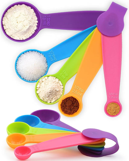 Collapsible Measuring Cups and Spoons Set with Funnel, 9-Piece, Silicone