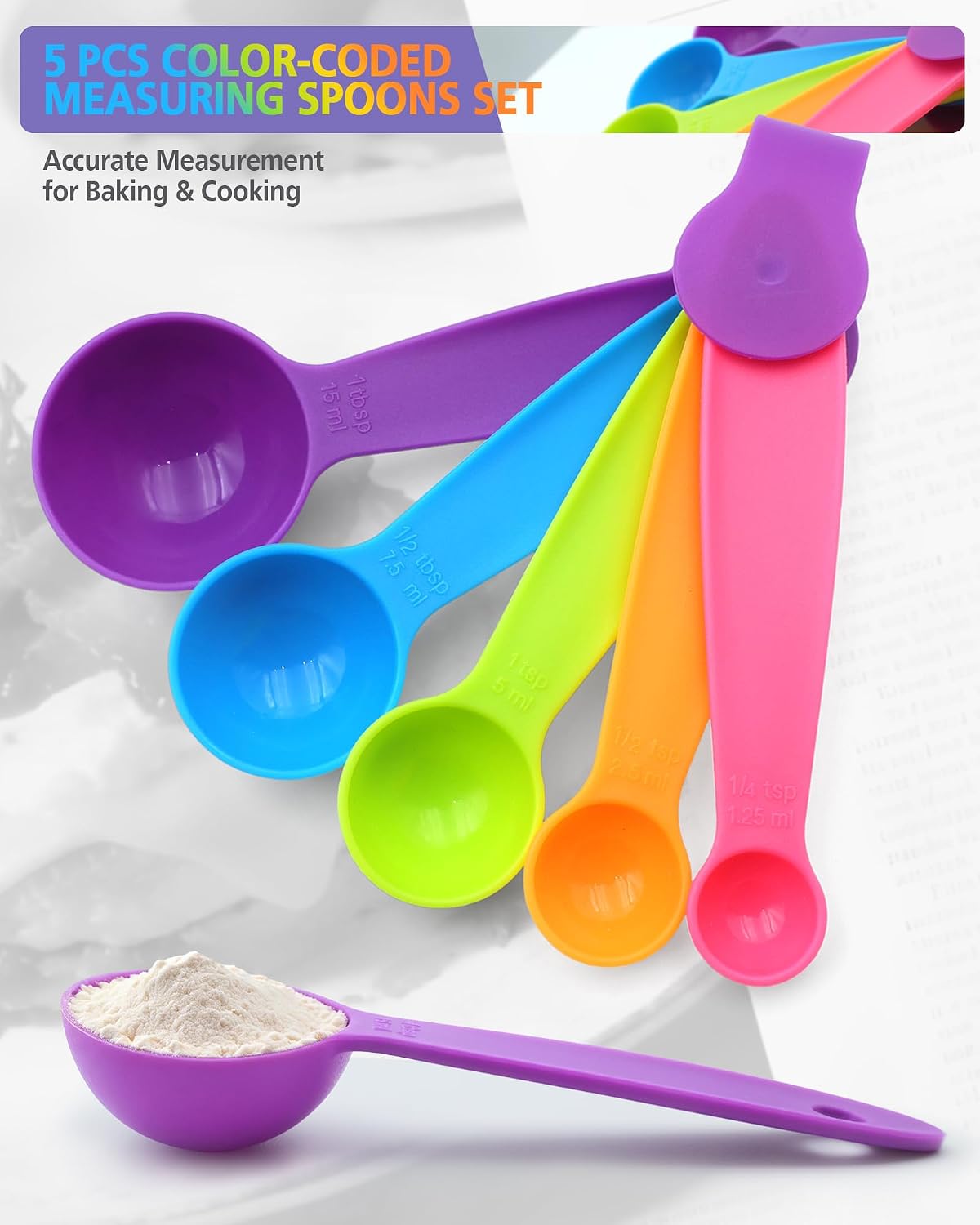 Collapsible Measuring Cups and Spoons Set with Funnel, 9-Piece, Silicone