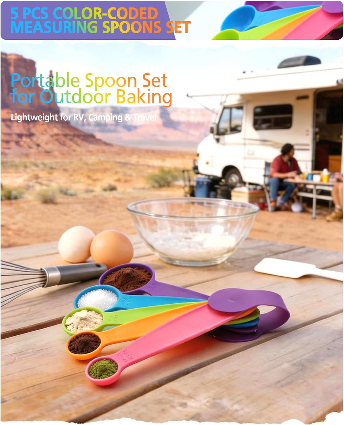 Collapsible Measuring Cups and Spoons Set with Funnel, 9-Piece, Silicone
