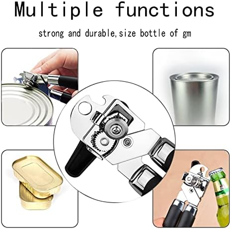 Can Opener, 3-in-1 Multifunctional Tin & Can Opener, Manual Kitchen Tool, Professional Ergonomic Heavy Duty Safety Manual Can Opener for Seniors With Arthritis At Hand
