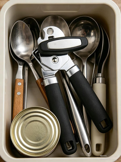 Can Opener, 3-in-1 Multifunctional Tin & Can Opener, Manual Kitchen Tool, Professional Ergonomic Heavy Duty Safety Manual Can Opener for Seniors With Arthritis At Hand