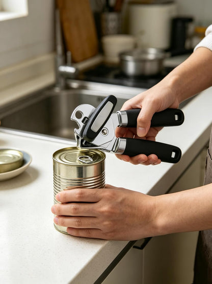Can Opener, 3-in-1 Multifunctional Tin & Can Opener, Manual Kitchen Tool, Professional Ergonomic Heavy Duty Safety Manual Can Opener for Seniors With Arthritis At Hand