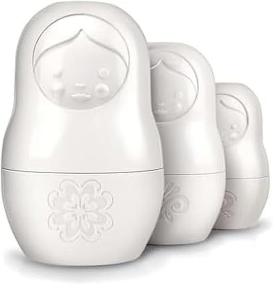 M-CUPS Matryoshka Measuring Cups, Set of 6, Russian Doll Nesting Measuring Cups, White