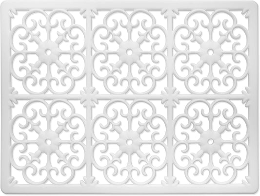 É, Extra Large, Thick, Silicone Trivet for Hot Dishes, Pots, and Pans, Heat Resistant Mat for Countertop, Hot Pad for Kitchen, Easy to Clean, 16 x 12 x 3/8 Inches, White