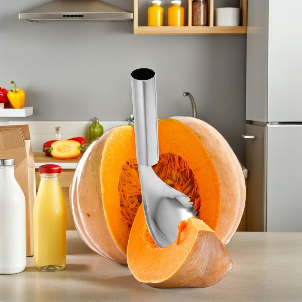 Heavy Duty Pumpkin Scooper with Grip Handle