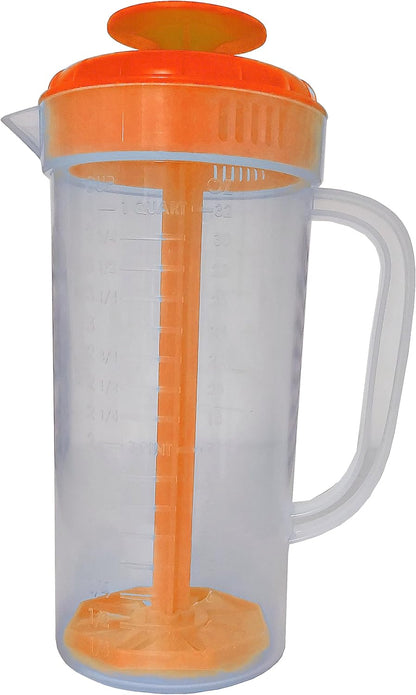 Salad Dressing Mixer, 1 Quart Capacity, Plastic Blender with Measurements, Includes Mixing Lid & Normal Lid, Emulsifies Homemade Ranch, Vinaigrettes, Italian Dressings & More (Green)