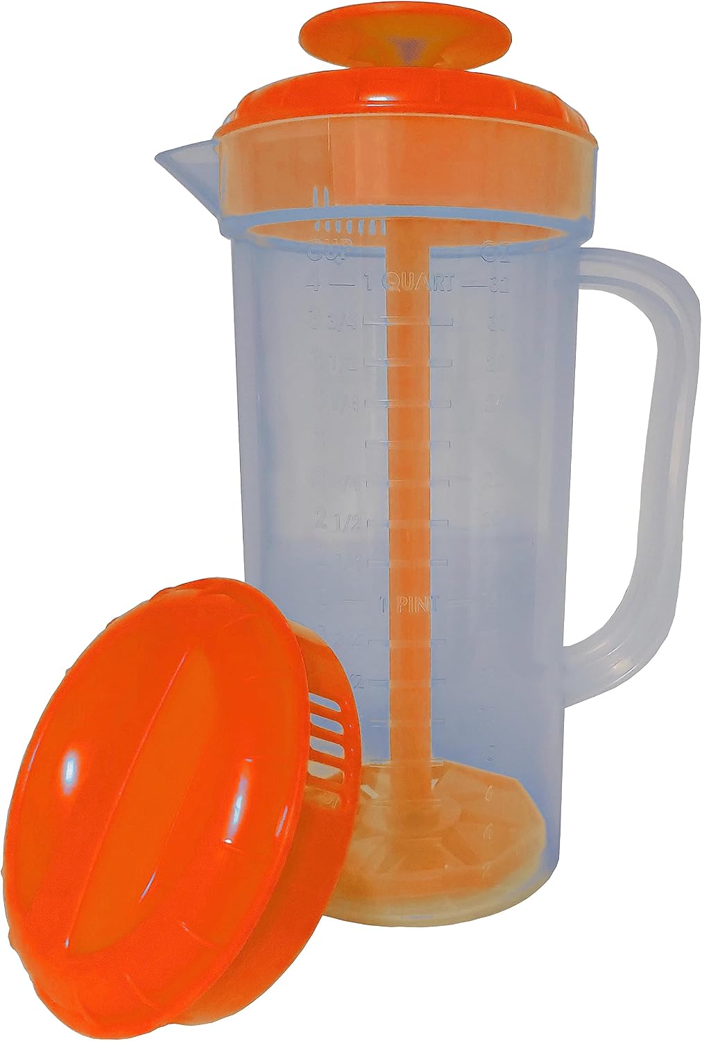 Salad Dressing Mixer, 1 Quart Capacity, Plastic Blender with Measurements, Includes Mixing Lid & Normal Lid, Emulsifies Homemade Ranch, Vinaigrettes, Italian Dressings & More (Green)